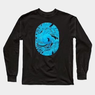 Bird in water, psychedelic nature artwork Long Sleeve T-Shirt